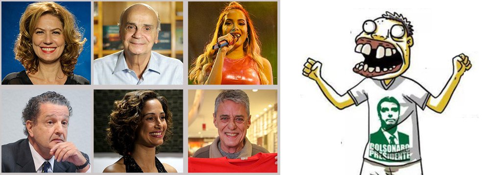 Bolsonaristas fazem lista de boicote a artistas, jornalistas e personalidades