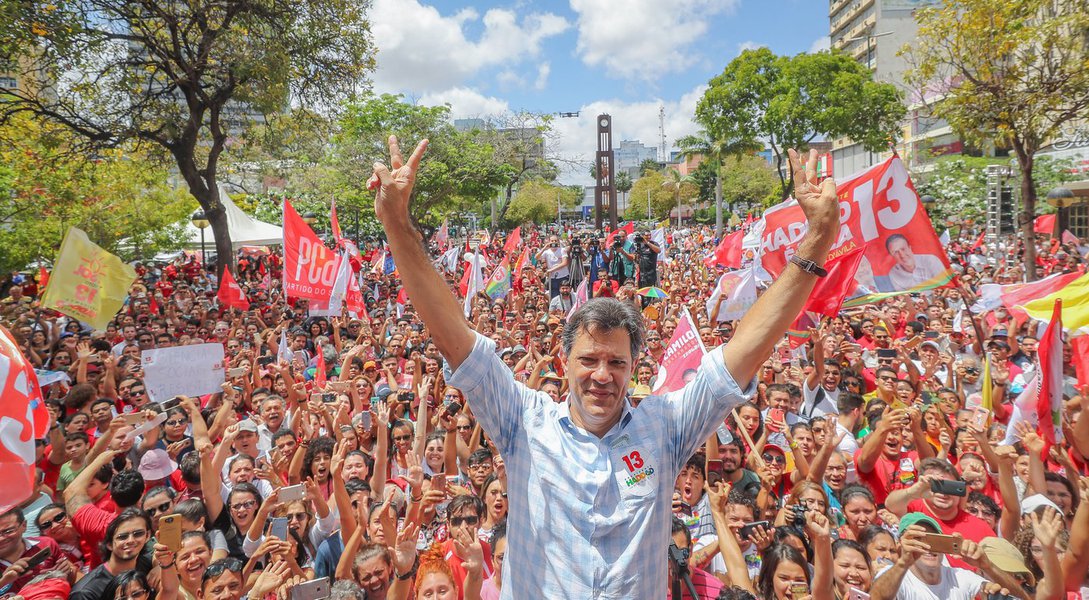 Urgente: Haddad cresce, Bolsonaro cai