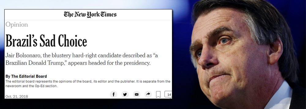 The New York Times sobre Bolsonaro: 'repulsivo'