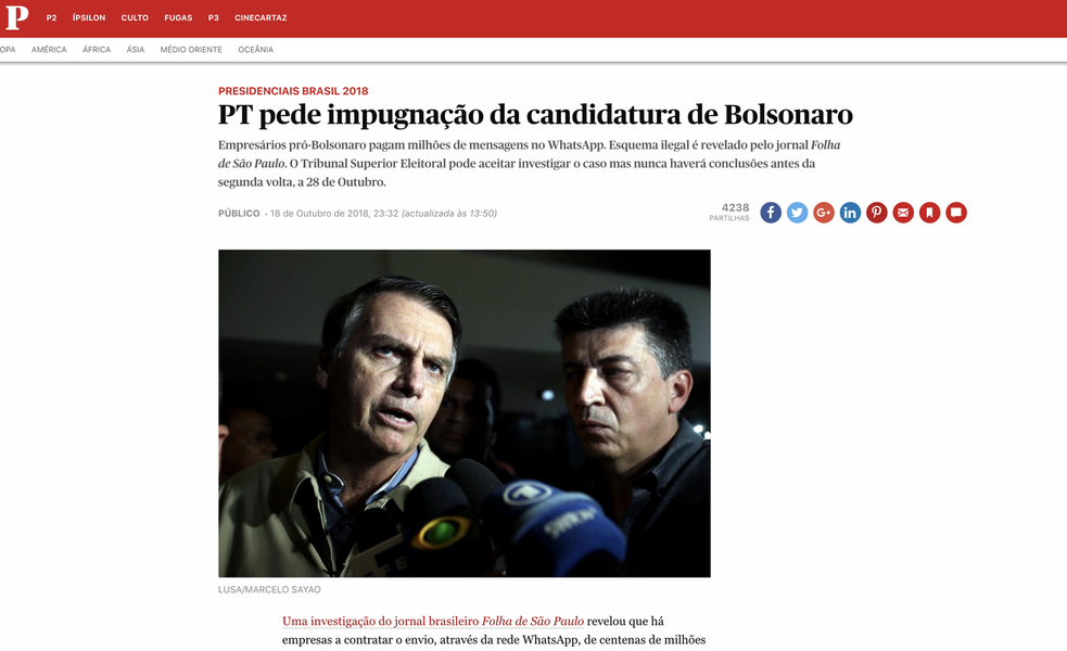 Escândalo das fake news repercute em Portugal