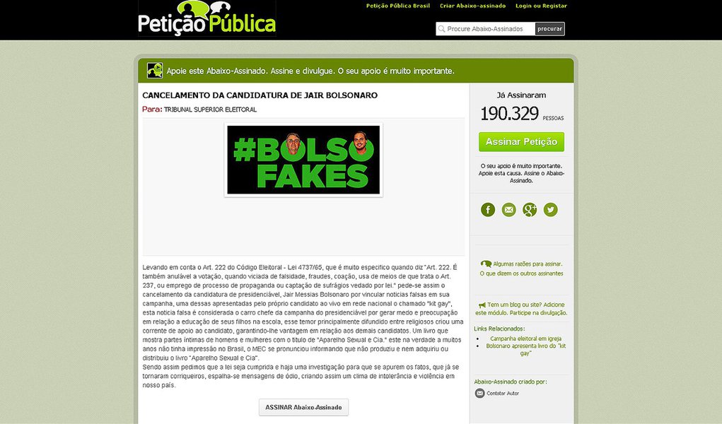 Campanha de Bolsonaro já era acusada de vários crimes antes de caixa 2
