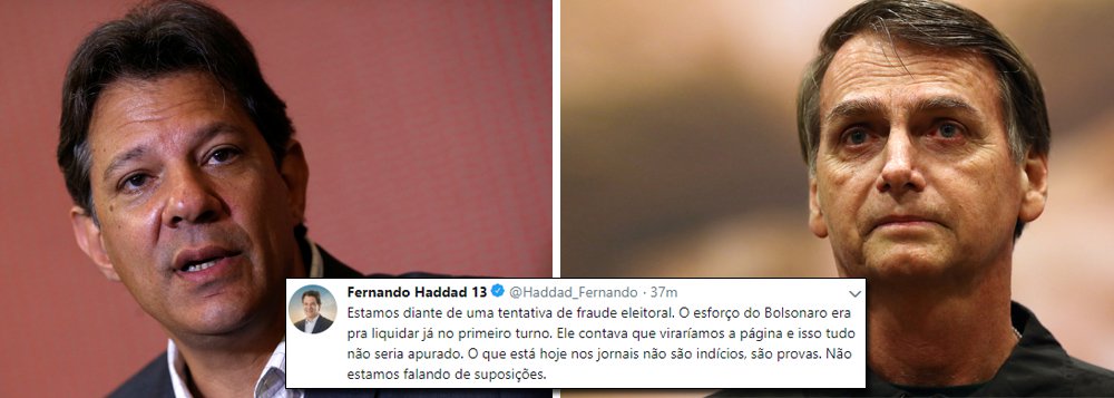 Haddad: Bolsonaro criou organização criminosa para fraudar eleição