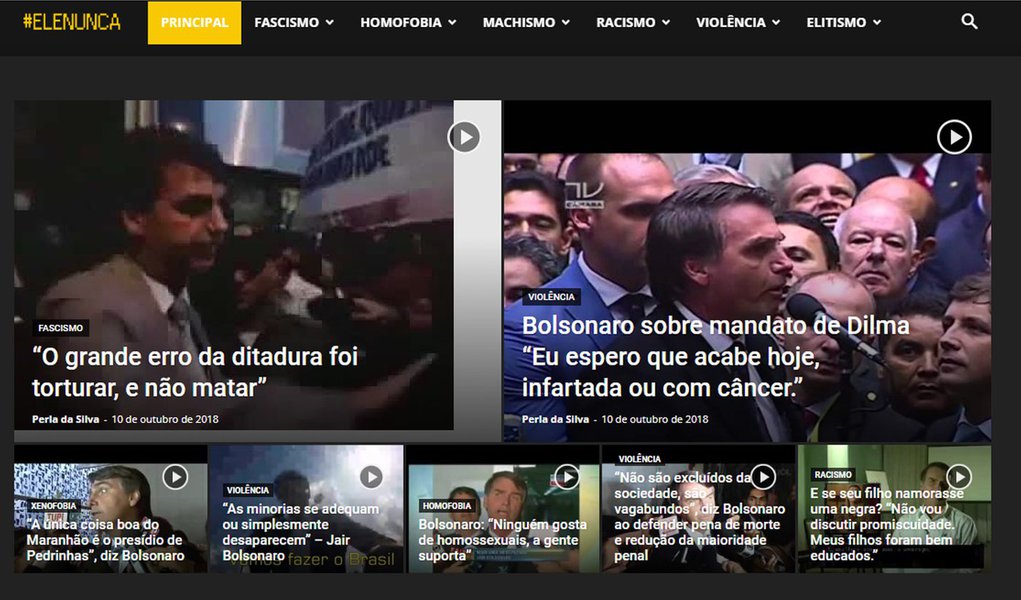 Site reúne acervo de vídeos absurdos de Bolsonaro