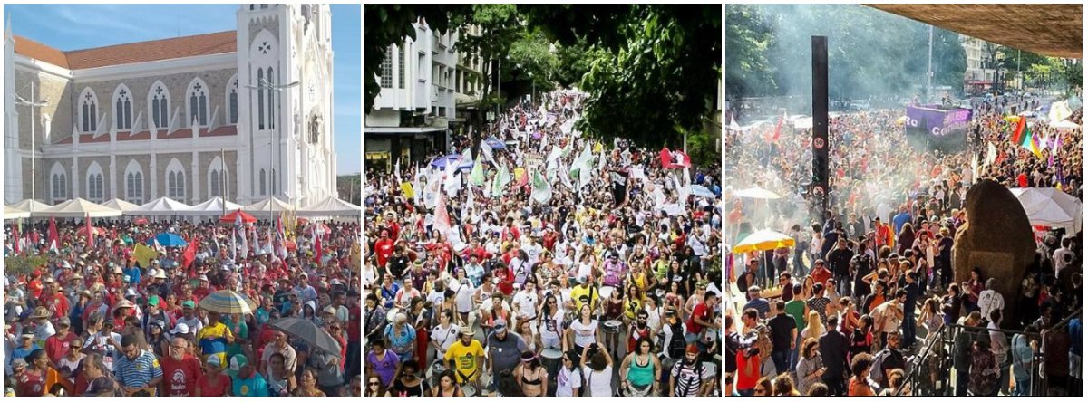 Ruas do país são tomadas contra o risco Bolsonaro