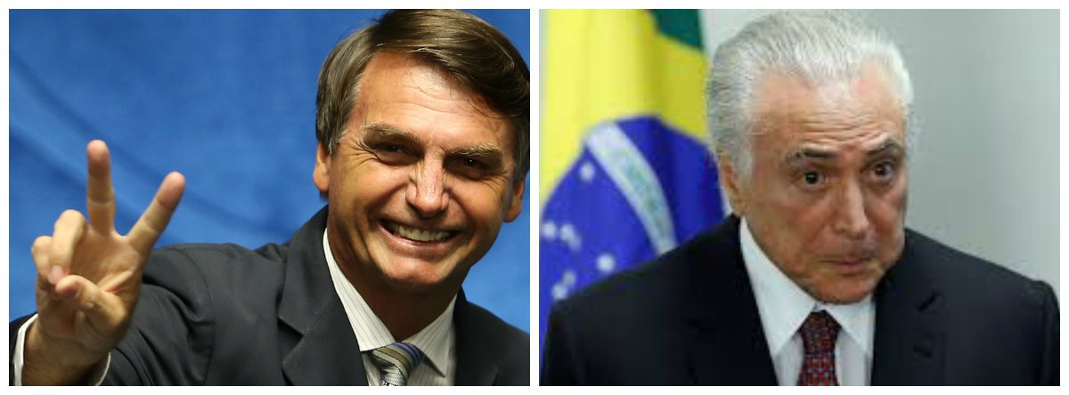Bolsonaro defende Temer: não vou dizer que tudo está errado no governo dele