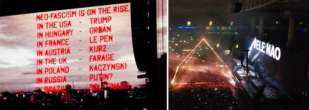 Roger Waters, ex-Pink Floyd, em show: contra o fascismo de Bolsonaro