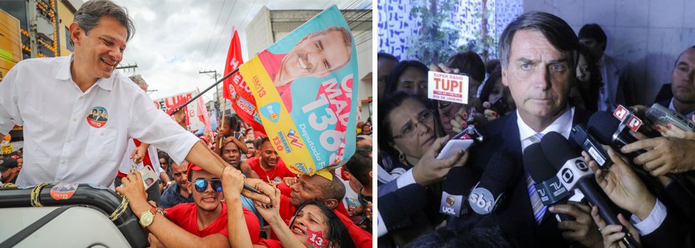 Sai a pesquisa Vox/247: Haddad e Bolsonaro farão segundo turno
