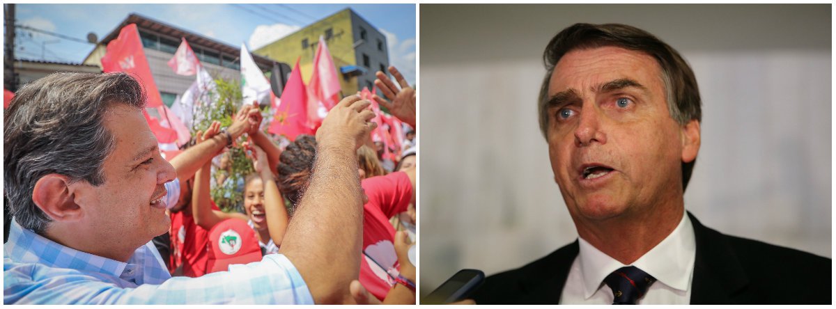 Contra Bolsonaro, Haddad tem a maioria de quem rejeita os dois, aponta XP