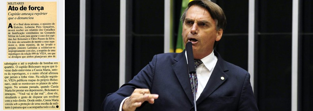 Bolsonaro ameaçou repórter que revelou seu plano de explodir bombas no Exército