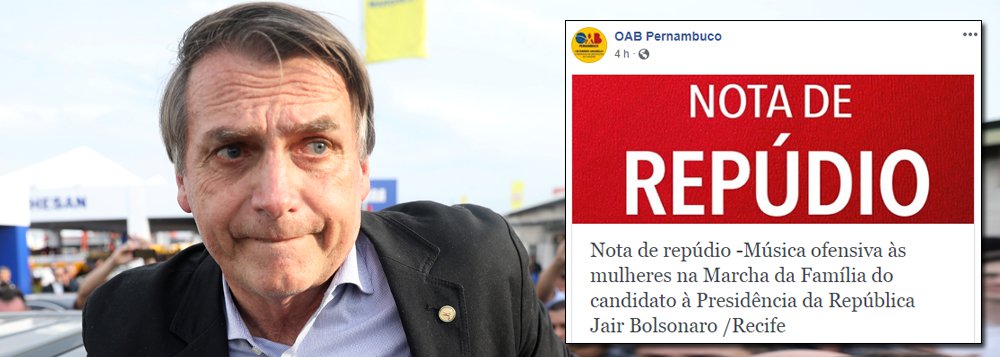 OAB-PE repudia, em nota, funk misógino de eleitores de Bolsonaro