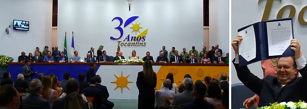 Carlesse toma posse para o 2º mandato no governo do Tocantins