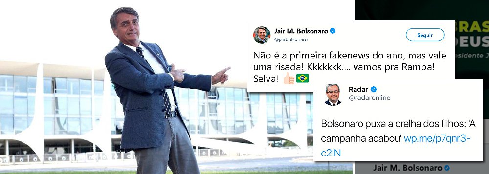 Bolsonaro começa a governar pelo Twitter, ataca Veja e se vê em missão na selva