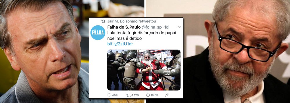 Bolsonaro volta a agredir Lula no Twitter
