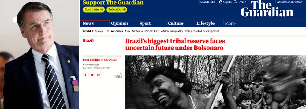 Fim de reserva indígena por Bolsonaro já repercute na imprensa global