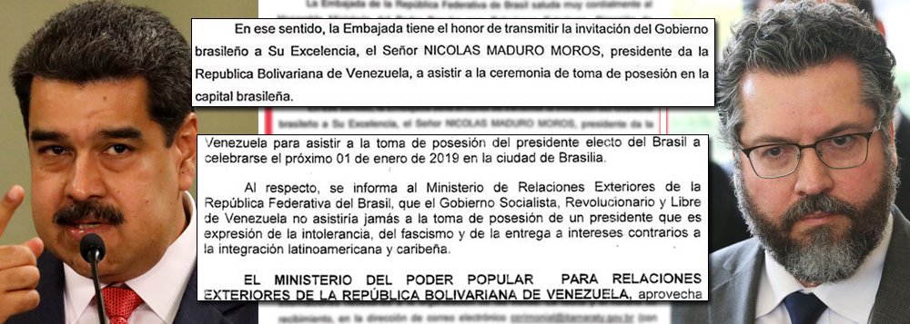 Venezuela e Itamaraty provam: chanceler de Bolsonaro mentiu
