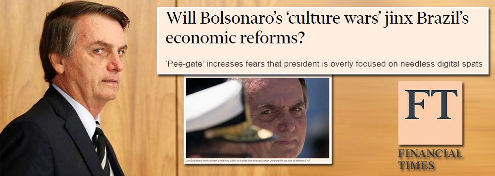 'Xixi-gate' de Bolsonaro ameaça implantação de reformas no Brasil, diz FT