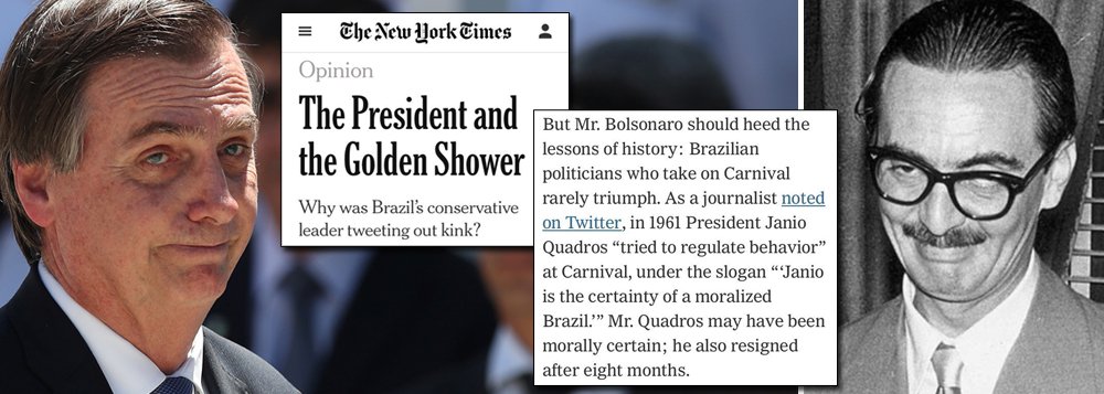 New York Times prevê fim de Jânio Quadros para Bolsonaro