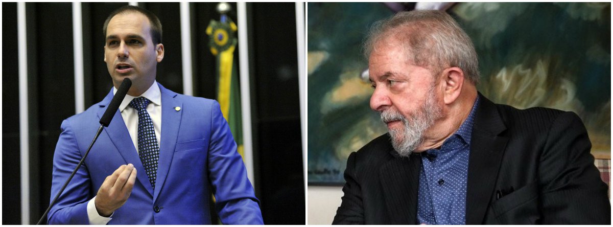 Desumano, filho de Bolsonaro agride Lula no dia da morte do neto de sete anos