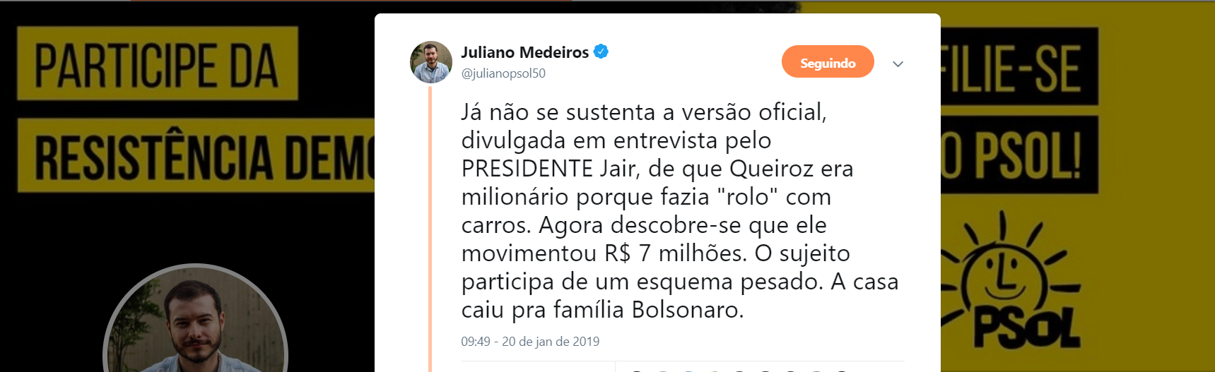 Juliano Medeiros: a casa caiu pra família Bolsonaro