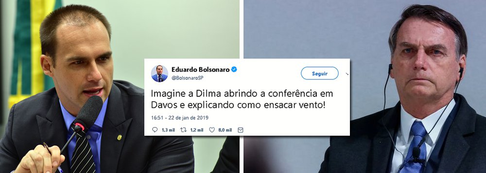Eduardo Bolsonaro ataca Dilma após fiasco do pai