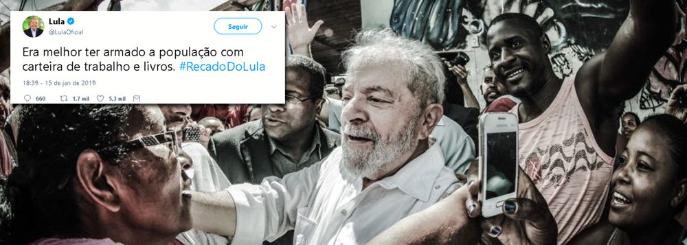 Lula: seria melhor armar a população com carteira de trabalho e livros