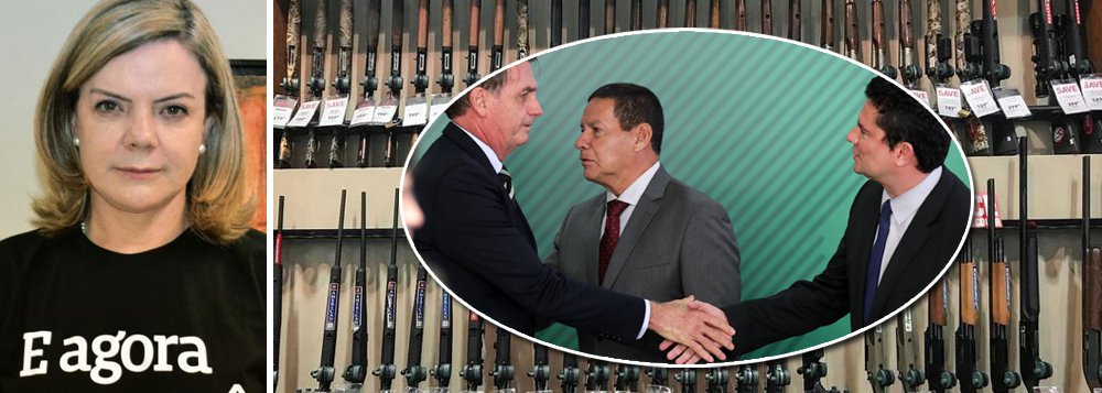 Gleisi: Bolsonaro e Moro são “irresponsáveis” e aumentarão violência