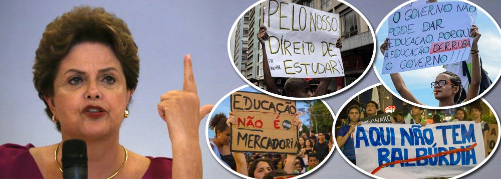 Dilma chama protestos contra desmonte na educação