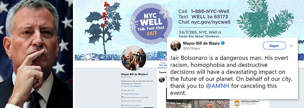 Prefeito de NY celebra cancelamento em museu e critica racismo e homofobia de Bolsonaro
