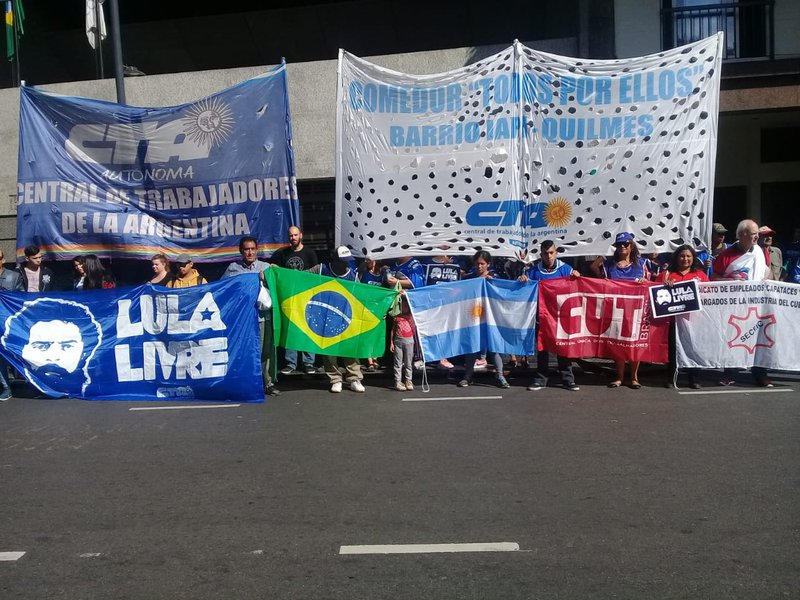 Atos por Lula Livre na Argentina