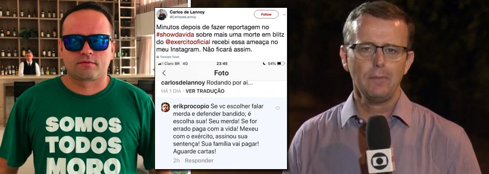 Bolsonarista e fã de Moro é quem ameaçou jornalista da Globo