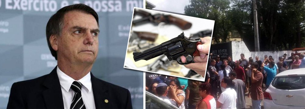 No mesmo dia de tragédia que deixou 10 mortos, Bolsonaro anuncia que vai flexibilizar porte de armas