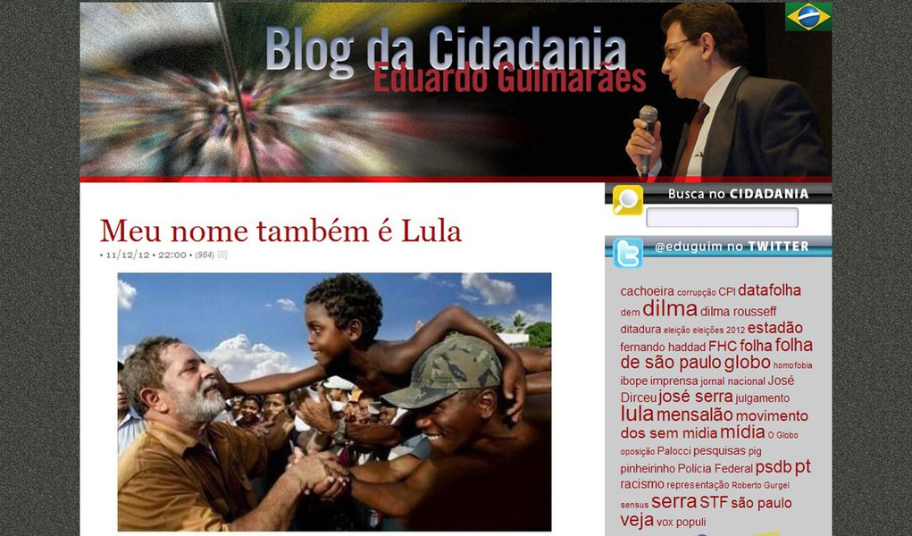Blog lança campanha "Meu nome também é Lula"