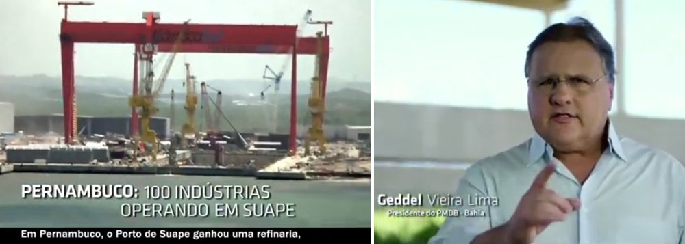 Contra PT, Geddel enaltece Eduardo Campos na TV