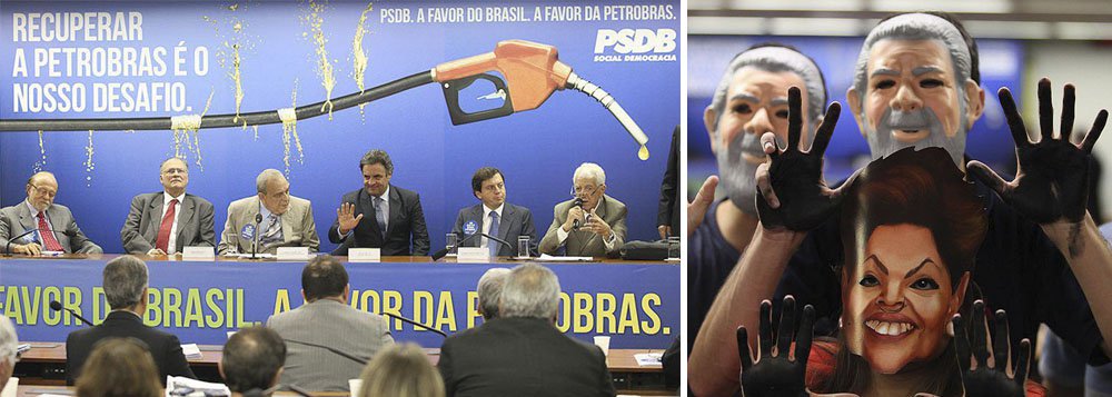 Entre máscaras, Aécio fala em "reestatizar Petrobras"