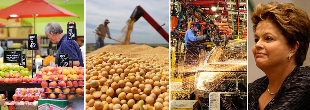 Inflação zero, indústria e grãos  aliviam Dilma