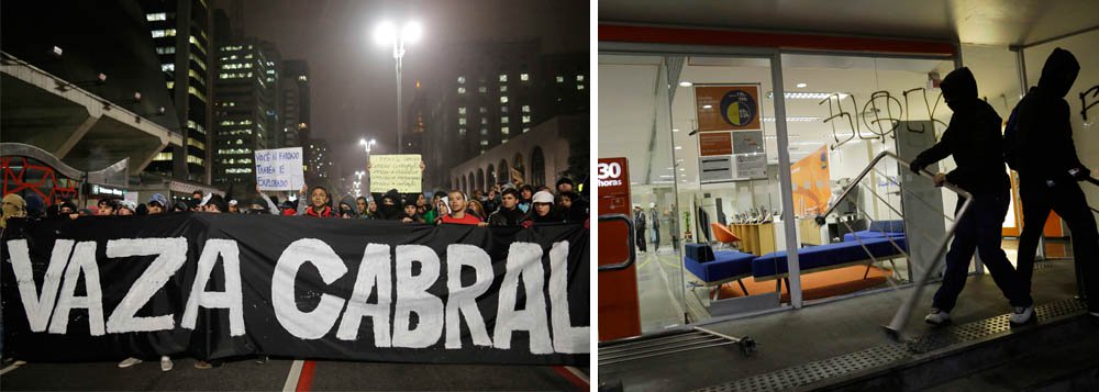 Ô loco, mano: "Fora Cabral" nas ruas de São Paulo