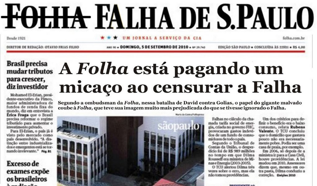 Folha retira da internet a "Falha de S. Paulo"