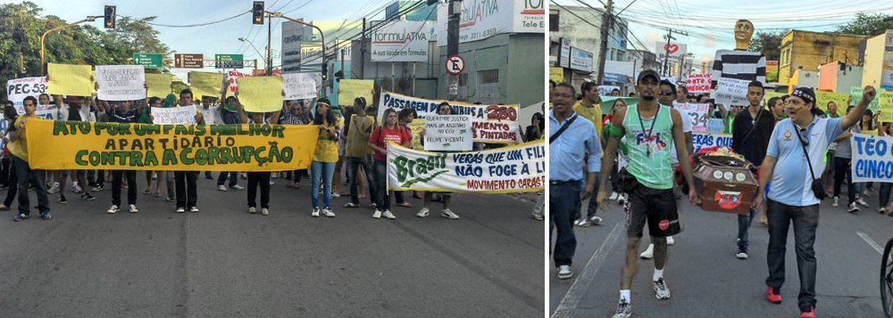 Protesto pede renúncia do governador Vilela