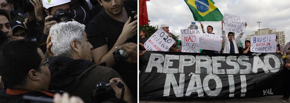 Protesto expulsa equipe da "Central Globo de Mentiras"