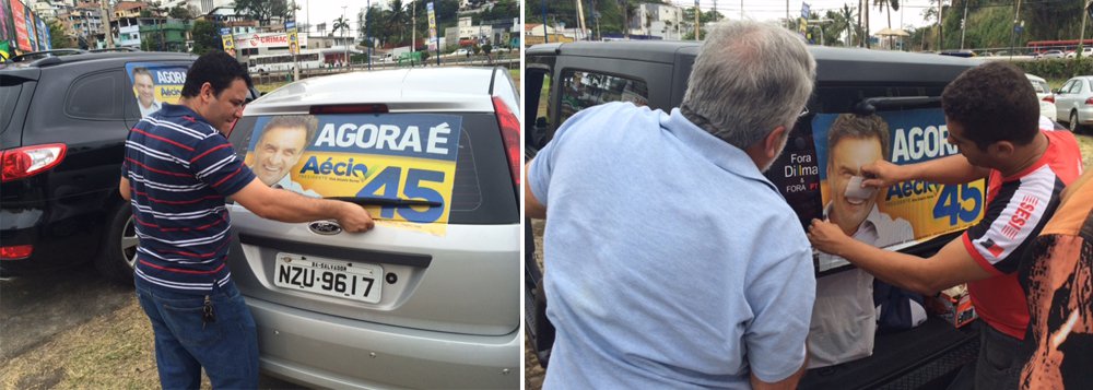 'Adesivaço' de Aécio plotou 4 mil carros em Salvador
