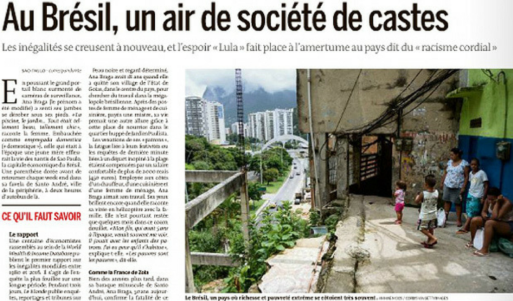Le Monde diz que Brasil desigual parece “Os Miseráveis”, de Victor Hugo