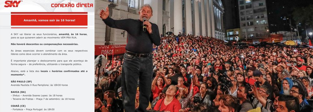Justiça proíbe Sky de obrigar trabalhadores a participar de protesto anti-Lula