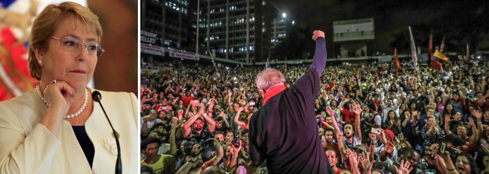 Michelle Bachelet lidera petição para que Lula seja candidato