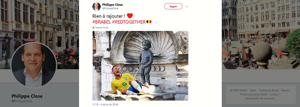 Prefeito de Bruxelas agride Neymar nas redes
