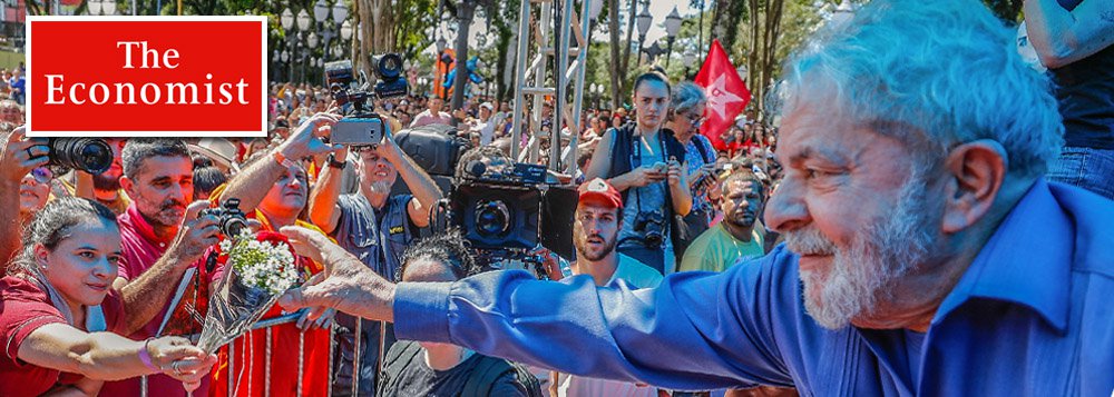 The Economist: brasileiros considerarão eleição ilegítima se Lula não concorrer