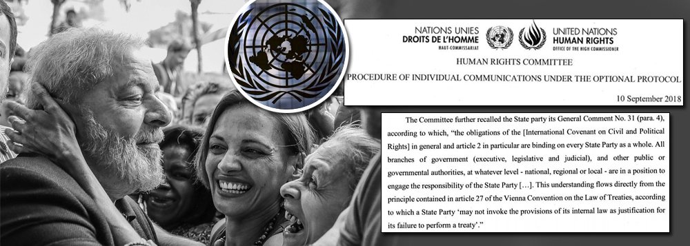 Em nova decisão, ONU reafirma os direitos políticos de Lula