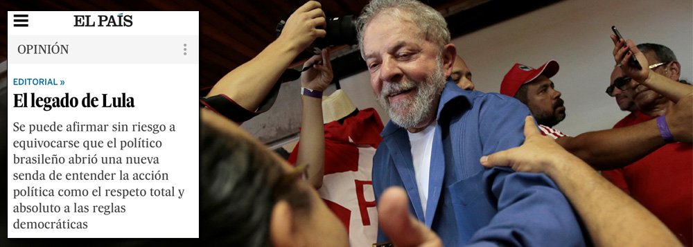 Em editorial, El País resgata legado de Lula: ensinou que a democracia vence