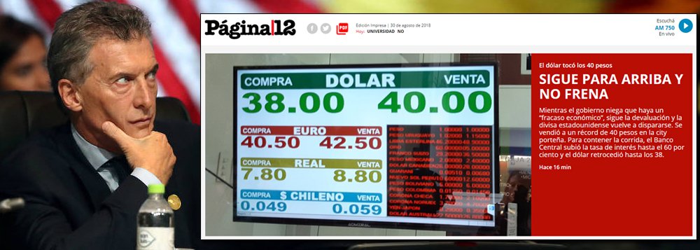 Macri quebra Argentina e põe juros a 60%. Dólar vai ao recorde de 40 pesos