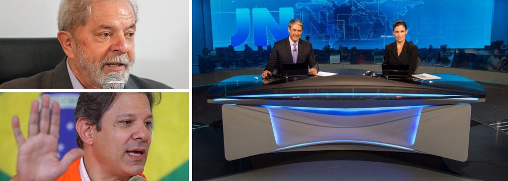 Guerra da Globo contra o PT: Lula e Haddad vetados no Jornal Nacional