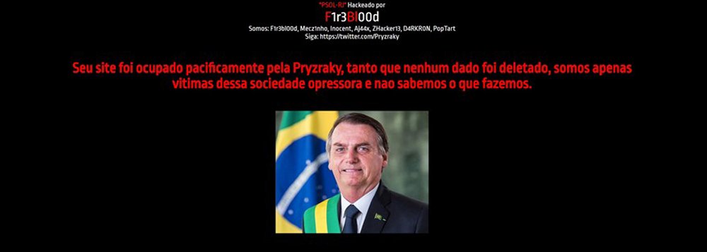 Site do PSol do Rio é hackeado e foto de Bolsonaro é inserida